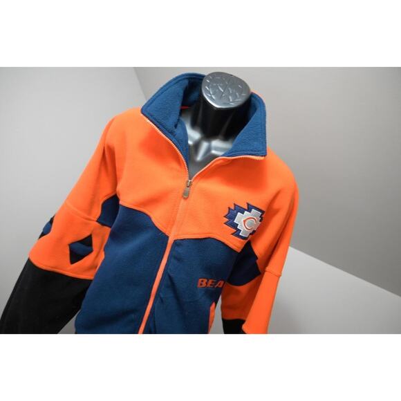 VTG 80's 90's Pro Elite Chicago Bears Full Zip Fleece Jacket Mens Size XL - Picture 4 of 14